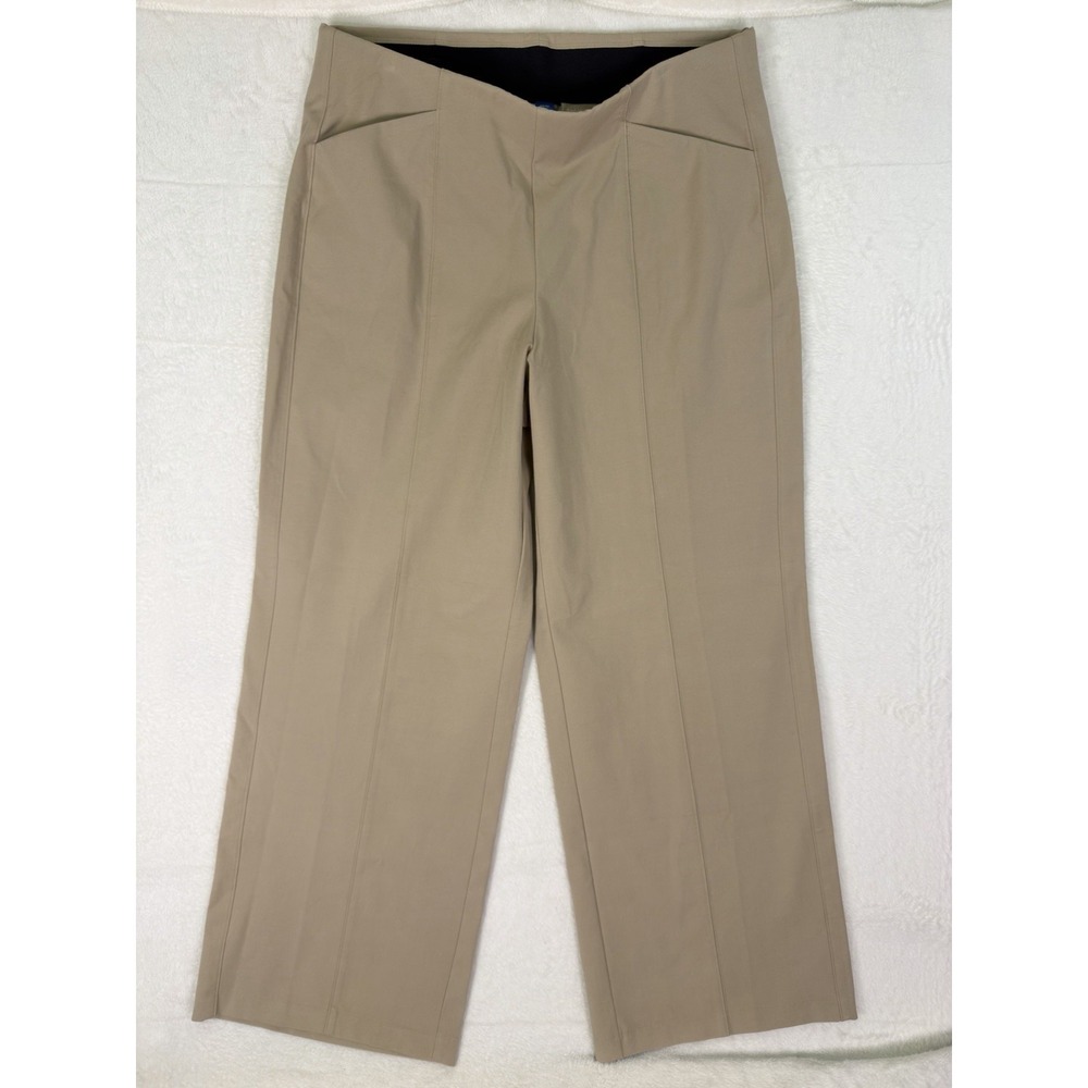 Old Navy Pants Womens XL Tall Tan Beige Pixie High Rise Wide Leg Pull On Stretch